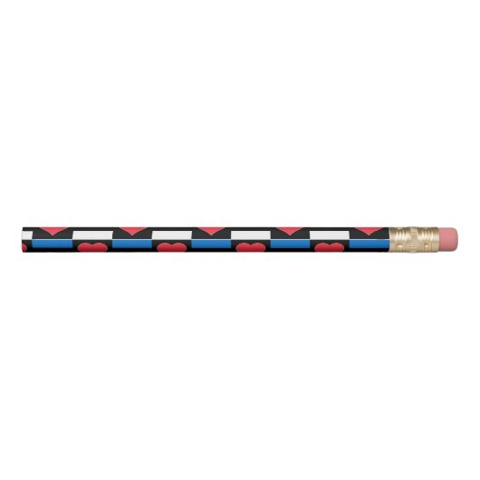 Estonian Flag & Heart Fun Patriotic Estonia Pride Pencil (Back)
