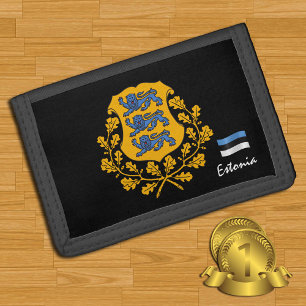 Estonian flag wallets, emblem, Estonia fashion Trifold Wallet