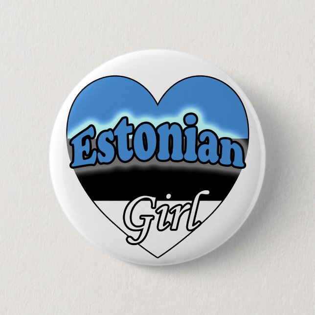 Estonian Girl Pinback Button (Front)