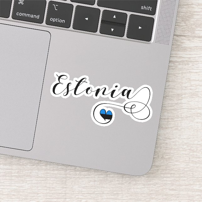 Estonian Heart Flag, Estonia Sticker (Detail)