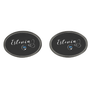 Estonian Heart Flag, I Love Estonia Cufflinks
