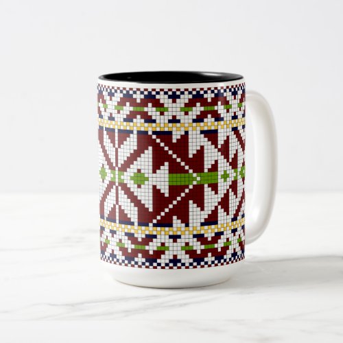 Estonian Kolga_Jaani National Belt Pattern Two_Tone Coffee Mug