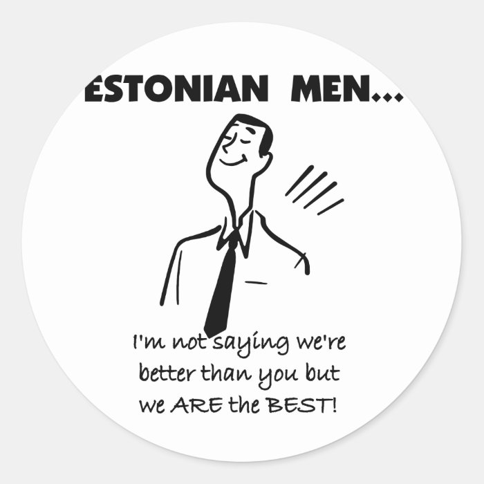 Retro style Estonian Men Are Best T shirts, stickers, buttons, mugs