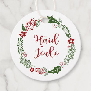 Estonian Merry Christmas, Häid jõule, Custom Favor Tags