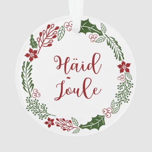 Estonian Merry Christmas Wreath Hid jule Ornament