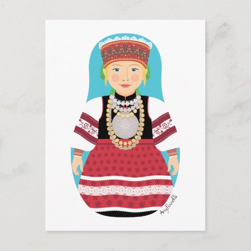 Estonian Seto Matryoshka Postcard