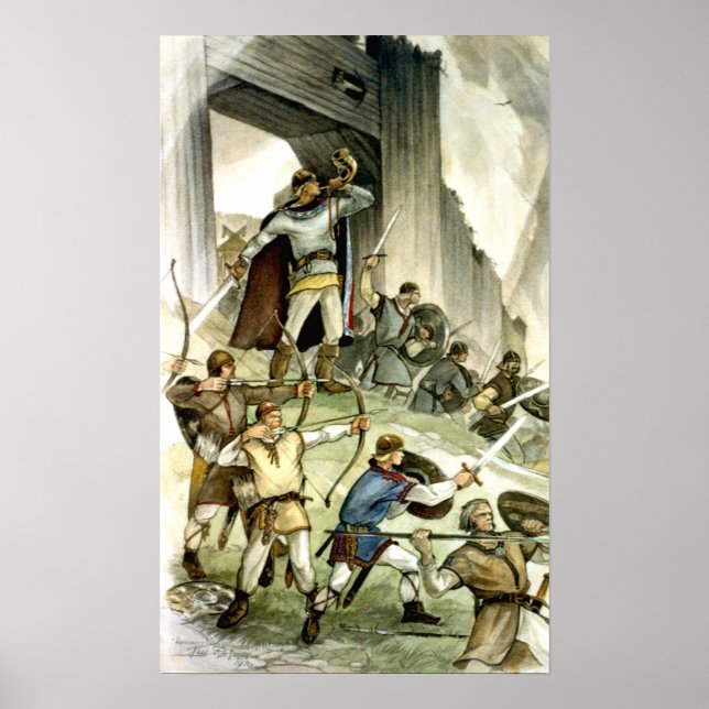Estonian Viking Battle - Watercolour Poster (Front)