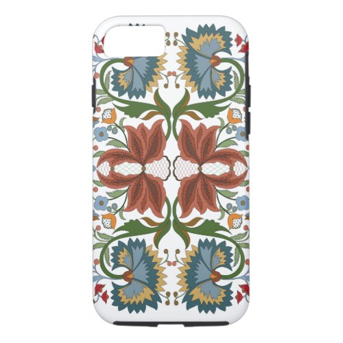 Estonian vintage wildflowers folk art pattern iPhone 87 case