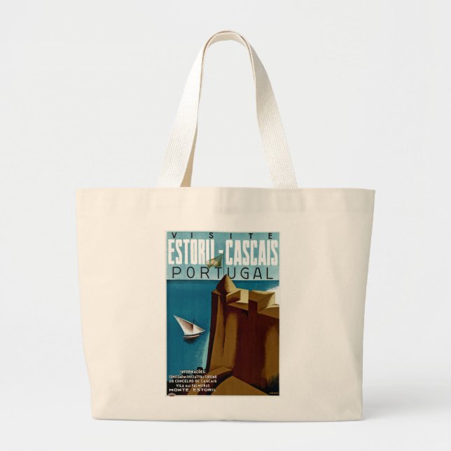 Estoril - Cascais Portugal Large Tote Bag (Front)