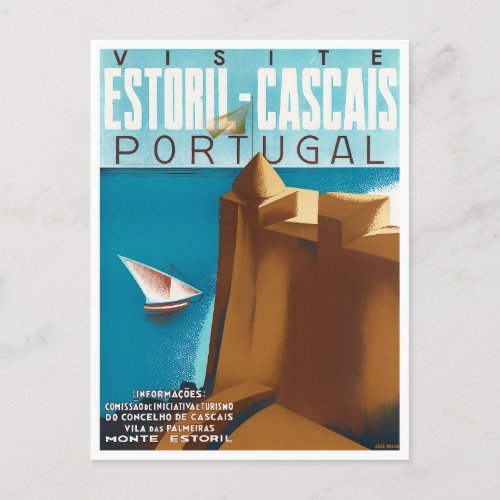 Estoril Cascais Portugal vintage travel Postcard