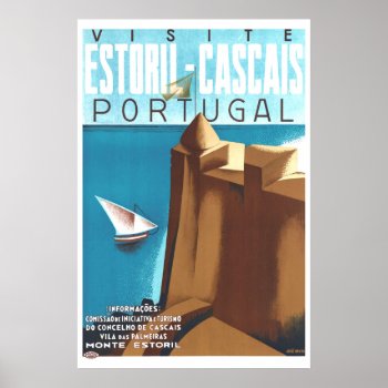 Estoril-cascais Portugal Vintage Travel Poster by PrimeVintage at Zazzle