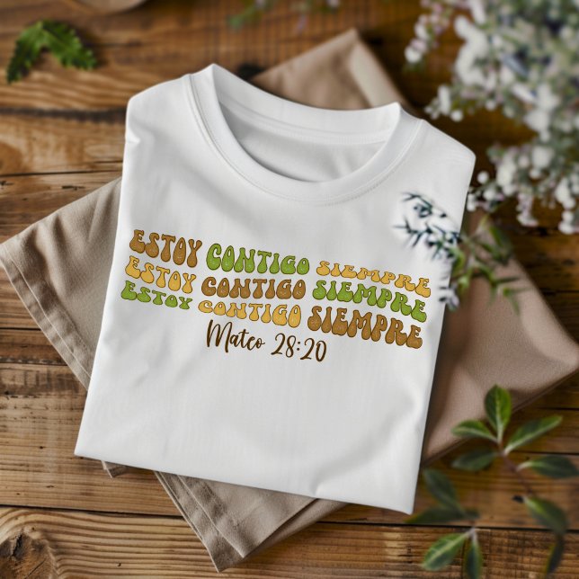 Estoy Contigo Siempre Distressed Christian Spanish T-Shirt (Creator Uploaded)