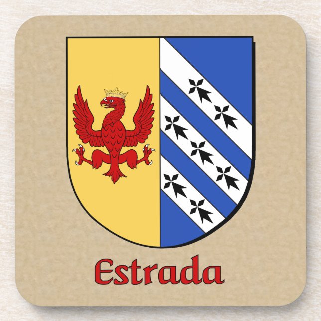 Estrada Family Shield Beverage Coaster (Front)