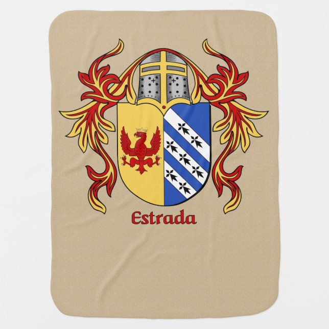 Estrada Heraldic Shield and Mantling Stroller Blanket (Front)