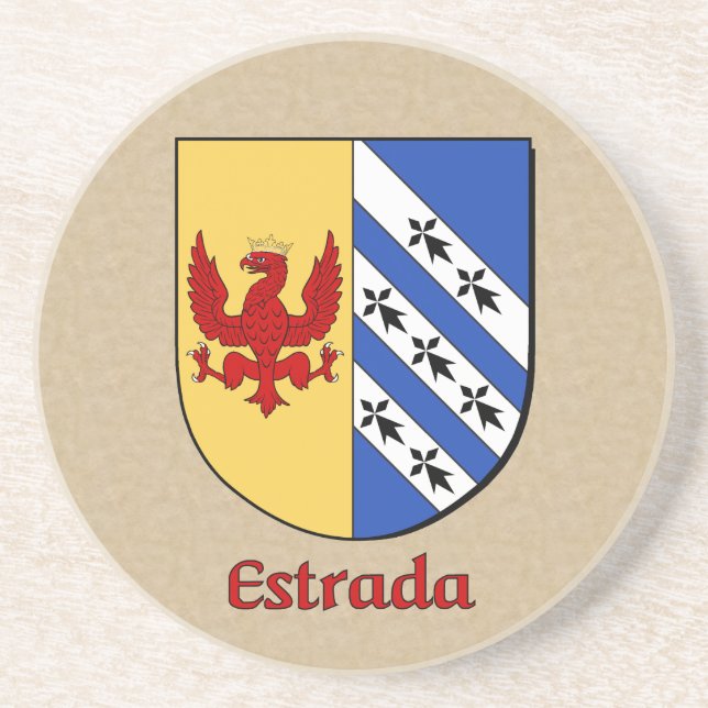 Estrada Heraldic Shield Sandstone Coaster (Front)