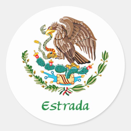 Estrada Mexican Eagle Classic Round Sticker