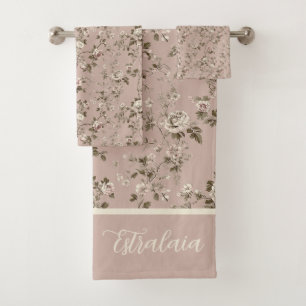 Estralaia Dusty Rose Pink Bath Towel Set