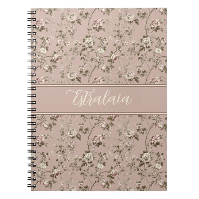 Estralaia Dusty Rose Pink Notebook (Front)