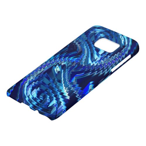 Estrela azul ondulada com traados em ziguezague samsung galaxy s7 case