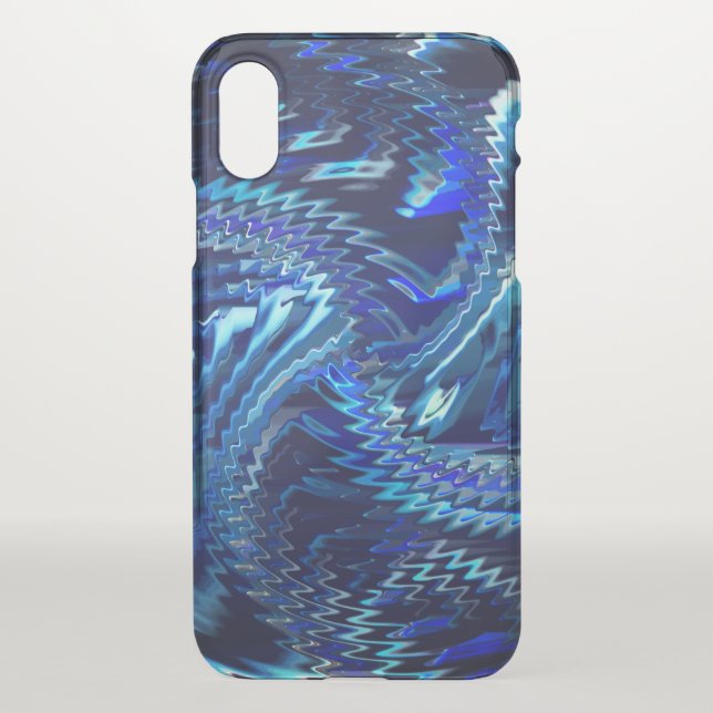 Estrela azul ondulada com traçados em ziguezague uncommon iPhone case (Back)