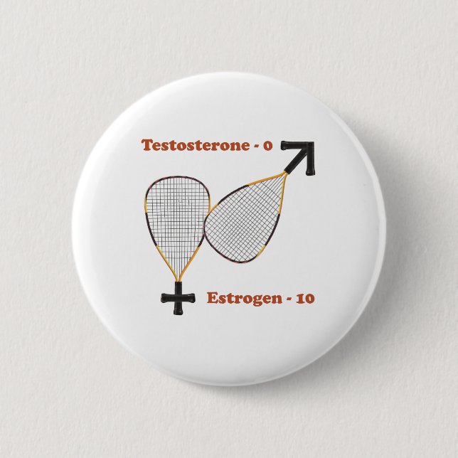 Estrogen Wins Racquetball Button (Front)