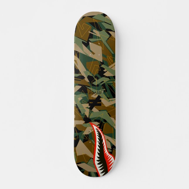 Esvoir Camo Mark Shark Skateboard Deck (Front)