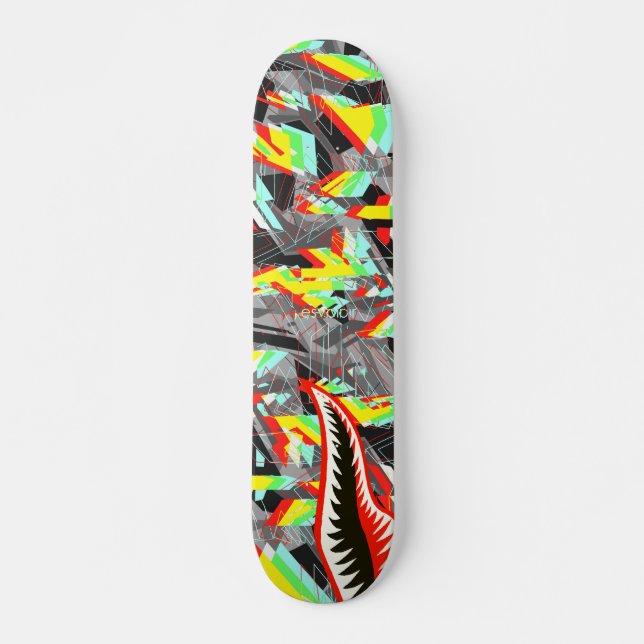 Esvoir Trippy Camo Shark Skateboard Deck (Front)