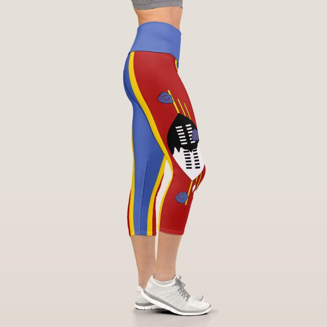 Eswatini Flag Capri Leggings (Right)