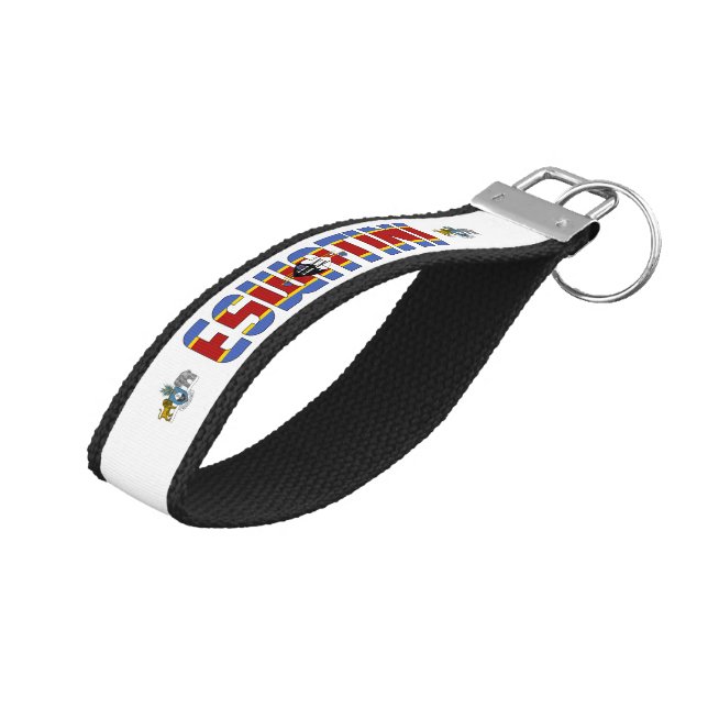 Eswatini Flag Charming Patriotic Wrist Keychain (Angled Up)