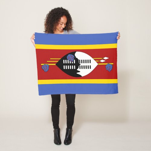 Eswatini Flag Fleece Blanket