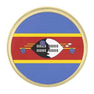 Eswatini Flag Gold Finish Lapel Pin