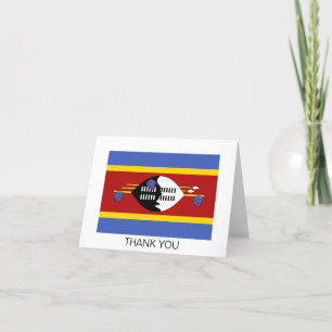 Eswatini Flag Letterpress Thank You Card