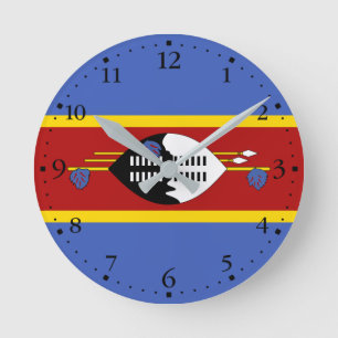 Eswatini Flag Round Clock