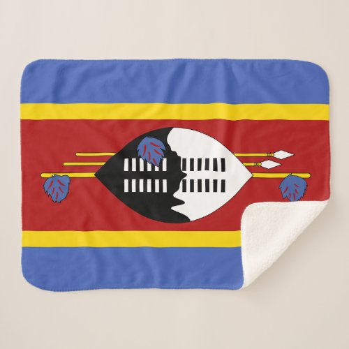 Eswatini Flag Sherpa Blanket