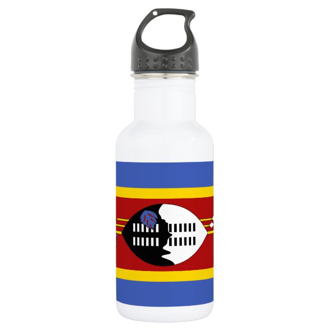 Eswatini Flag Stainless Steel Water Bottle (Front)