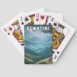 Eswatini Illustration Travel Art Vintage Poker Cards