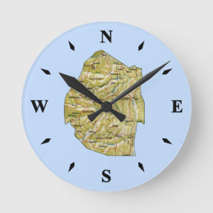 Eswatini Map Clock
