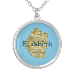 Eswatini Map + Name Necklace