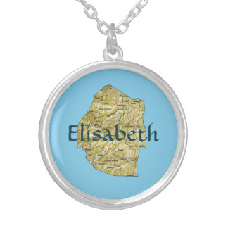 Eswatini Map + Name Necklace