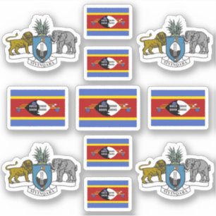 Eswatini- national symbols /Coat of arms and flag Sticker