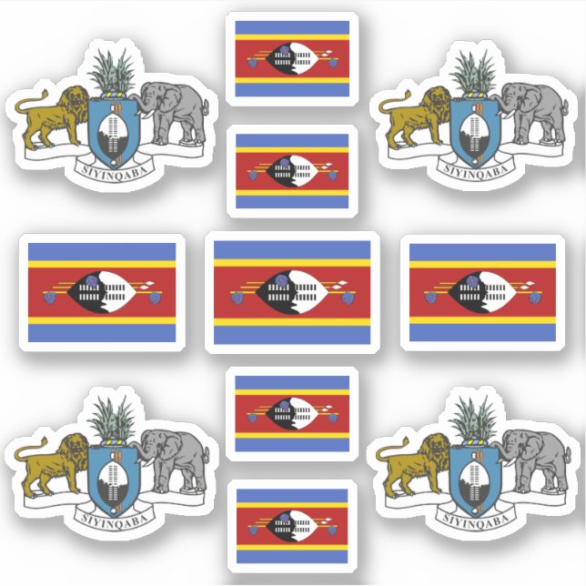 Eswatini- national symbols /Coat of arms and flag Sticker (Front)