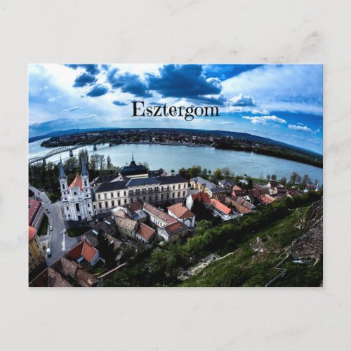 Esztergom landscape photograph postcard