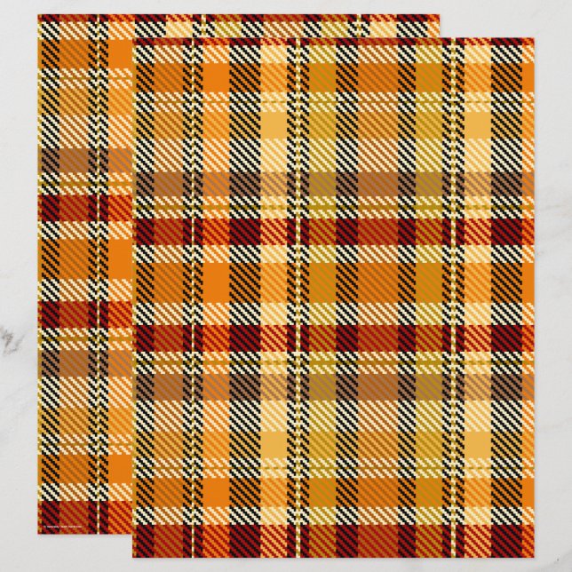 ET Plaid Scrapbook Paper 2-Sided Page (Front/Back)