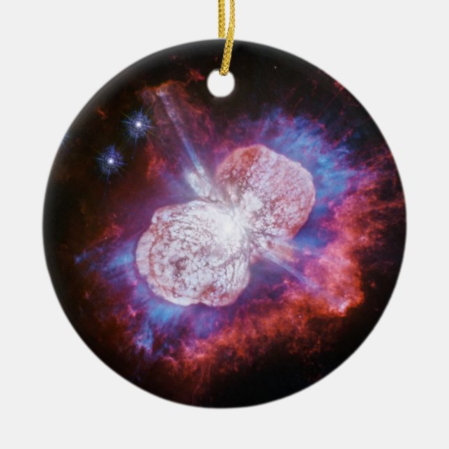 Eta Carinae Binary Star System Fireworks Ceramic Ornament (Front)