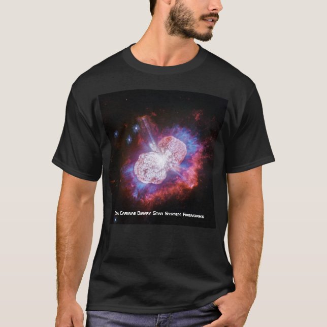 Eta Carinae Binary Star System Fireworks T-Shirt (Front)