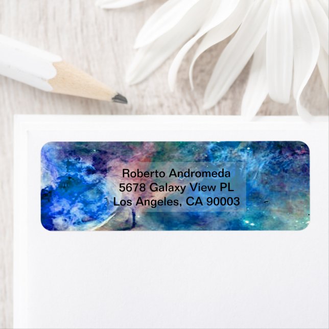 Eta Carinae Nebula Enhanced Blue, ZGOS Address Label (Insitu)