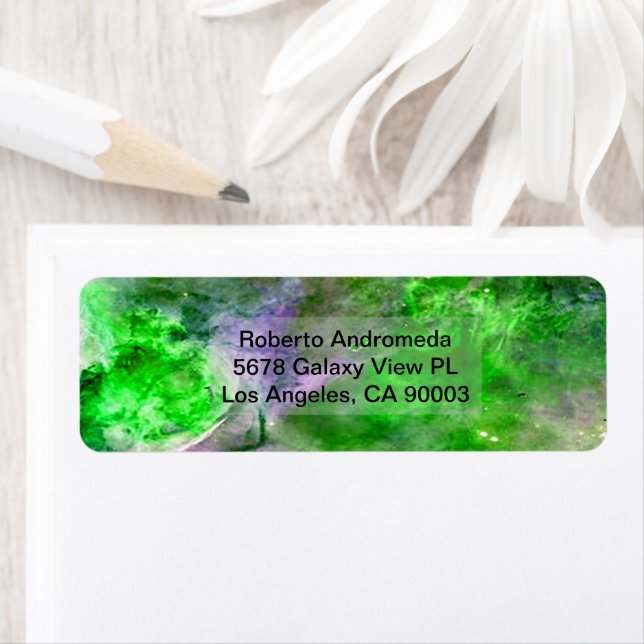 Eta Carinae Nebula Enhanced Green, ZGOS Address Label (Insitu)