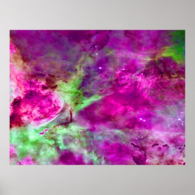 Eta Carinae Nebula Enhanced Purple Value Poster (Front)