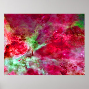 Eta Carinae Nebula Enhanced Red Value Poster