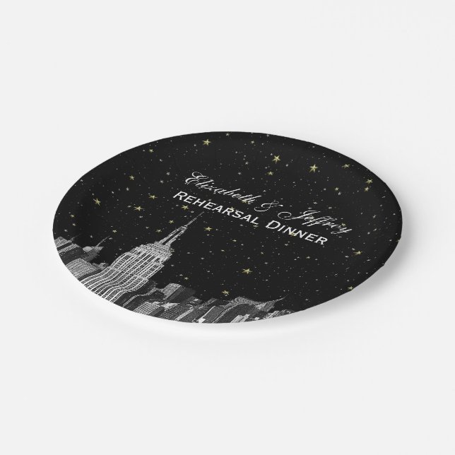 Etch NYC ESB Skyline Star DIY Bg Paper Plates (Angled)